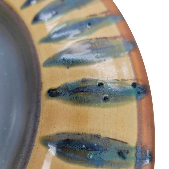 Sooz Glazebrook Art Pottery Bowl Plate Wild Daisy Signed Cypress Swirl JS8134 - Picture 7 of 8